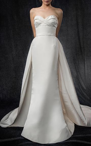 Elizabeth Kennedy Bridal Draped Bodice Gown With Overskirt