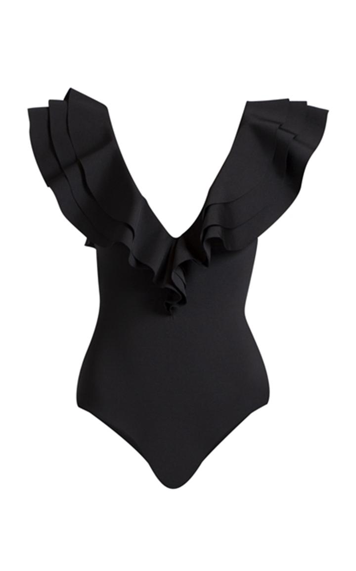Moda Operandi Maygel Coronel Ezii V-neck Ruffle Swimsuit