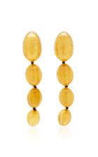 Monies Ingrid Gold-foil Wood Clip Earrings