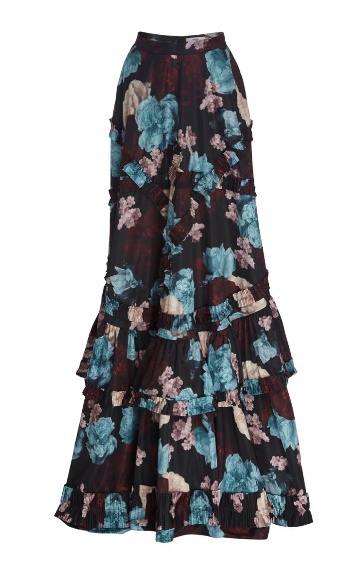 Erdem Darcie Floral Taffeta Skirt
