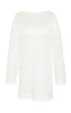 Balmain Short Straight Ls Summer Fur Dress