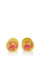 Marie-hlne De Taillac Lucky Elephant And Love Clover Pink Cufflinks