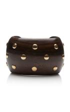 Rosa De La Cruz 18k Gold Stud-embellished Ebony Cuff
