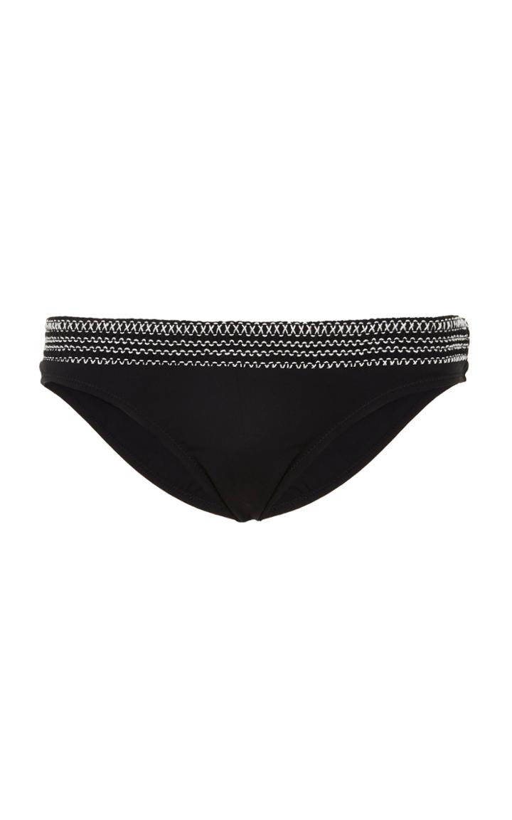 Kisuii Smocked Textured Bikini Bottom