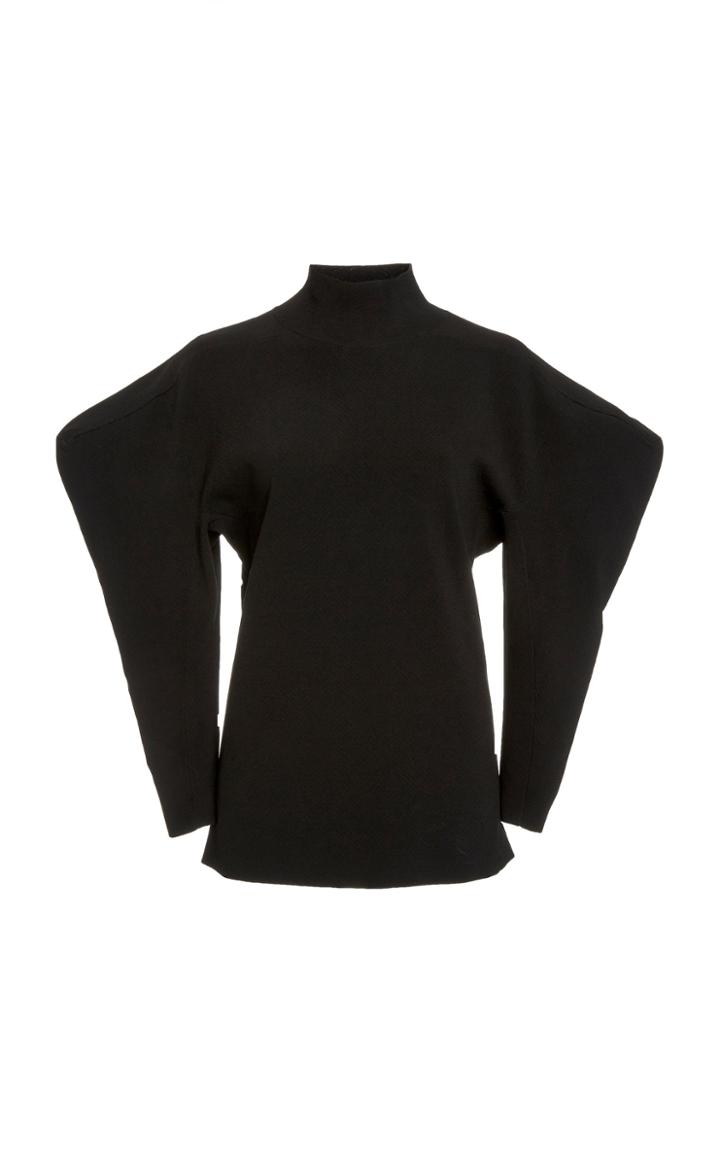 Proenza Schouler Puff-sleeve Jacquard Turtleneck Sweater