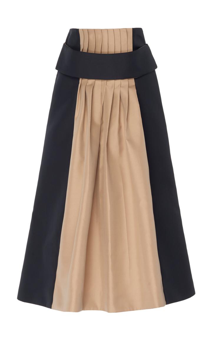 Cyclas Double Cloth Two Tone Tucked Skirt