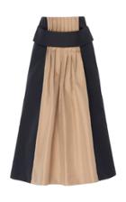 Cyclas Double Cloth Two Tone Tucked Skirt