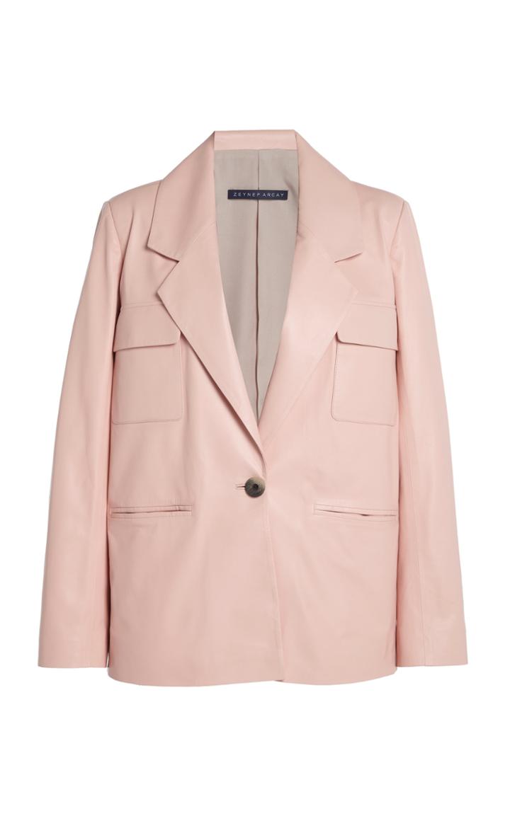 Moda Operandi Zeynep Aray Leather Utility Blazer