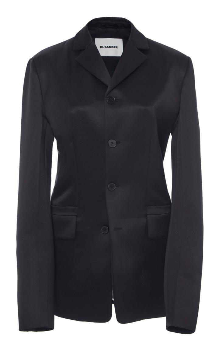 Jil Sander Laus Wool Silk Collared Jacket
