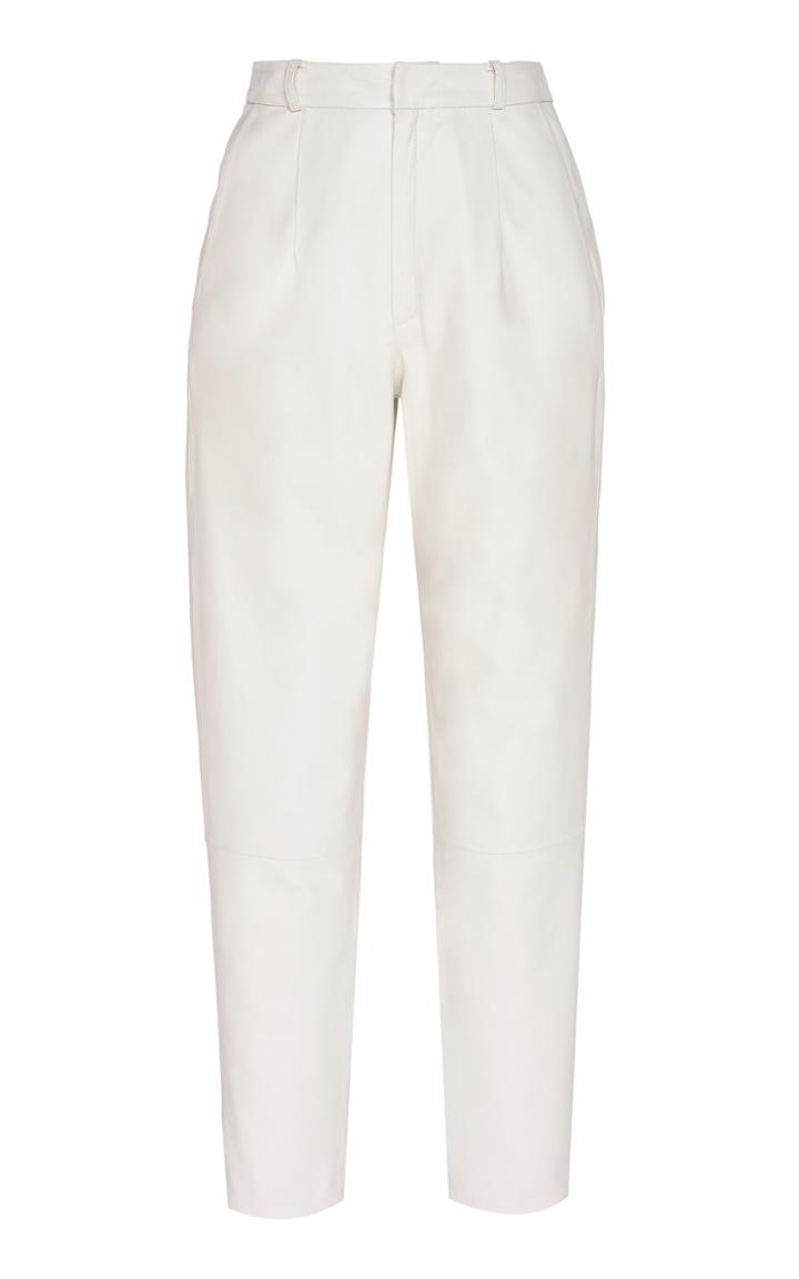 Zeynep Aray Leather Slim-leg Trousers