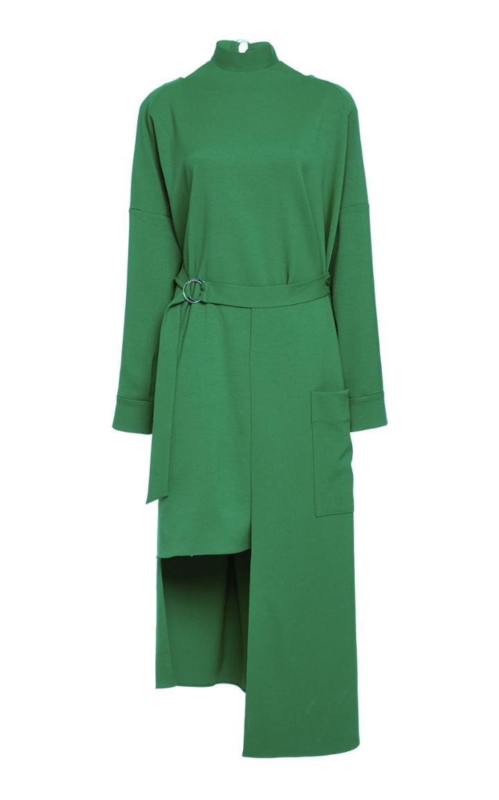 Tibi Chalky Drape Cut Out Dress With Removable Apron