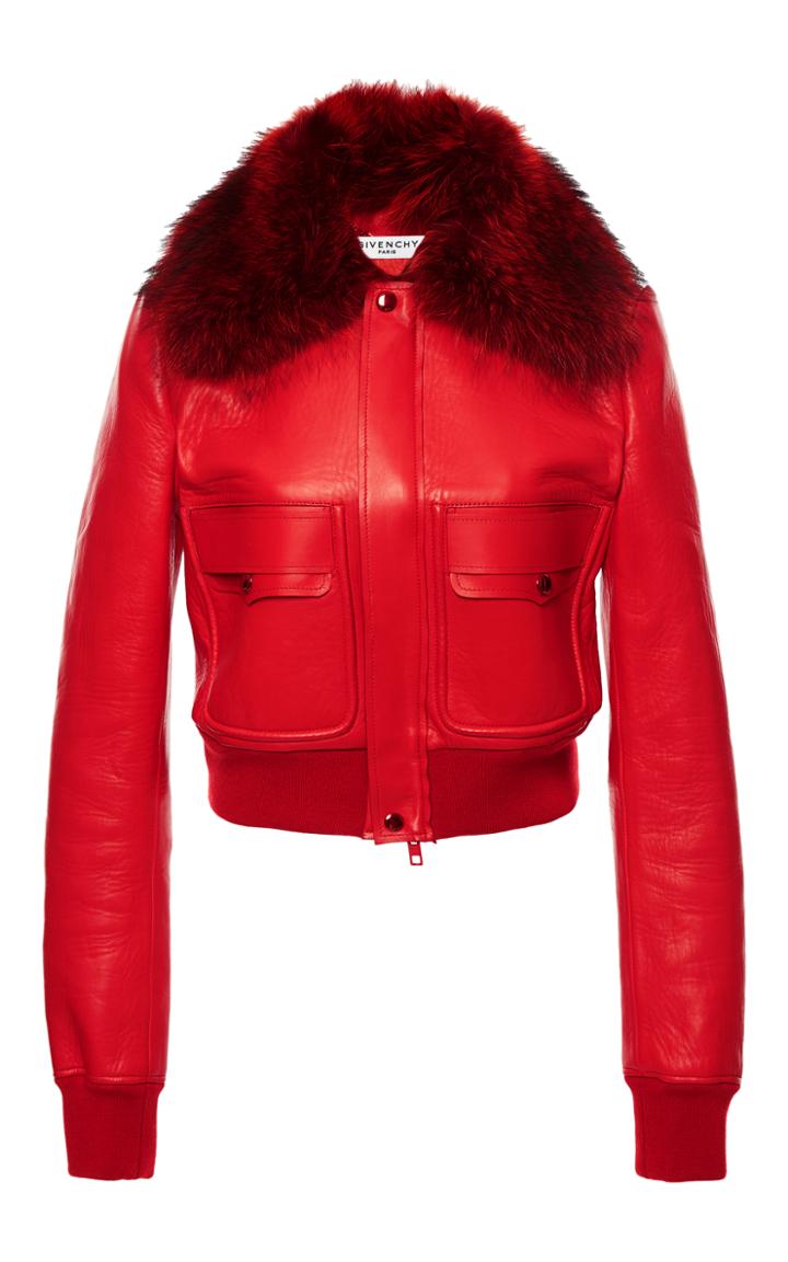 Givenchy Fur Collar Leather Jacket