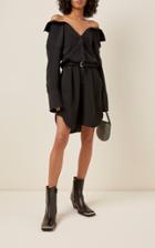 Alexander Wang Shrugged Off Silk Mini Shirt Dress