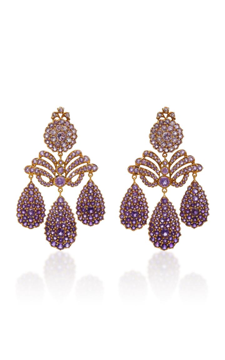 Sylvie Corbelin Marquise Palace Amethyst Chandelier Earrings