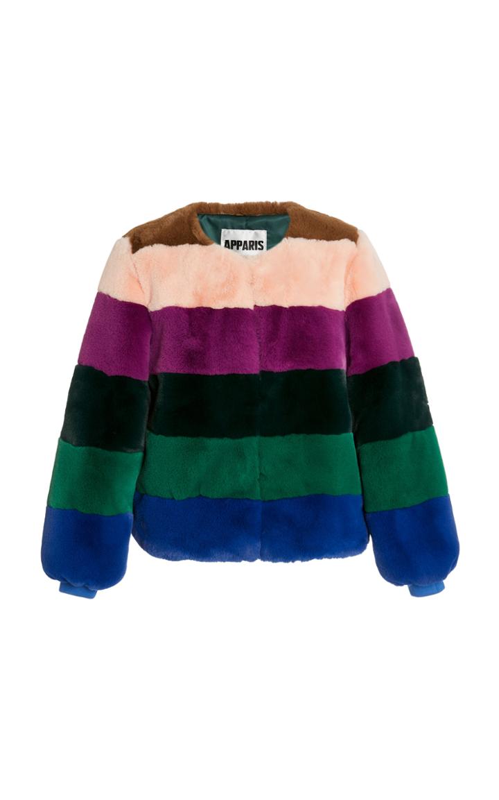 Moda Operandi Apparis Louise Color-block Faux Fur Coat