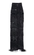 Dundas Embroidered Silk Maxi Skirt With Slit