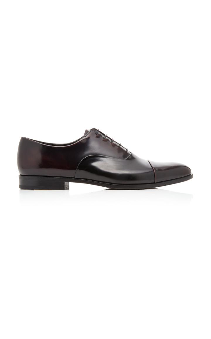 Prada Spazzolato Fume Leather Dress Shoes