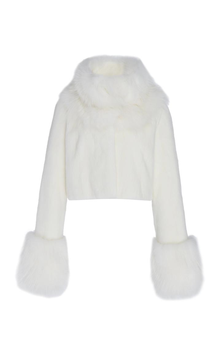 Saks Potts Kim Fox-trimmed Cropped Jacket