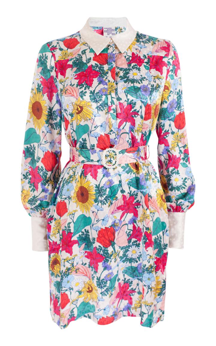 Baum Und Pferdgarten Anora Cinched Waist Floral Dress