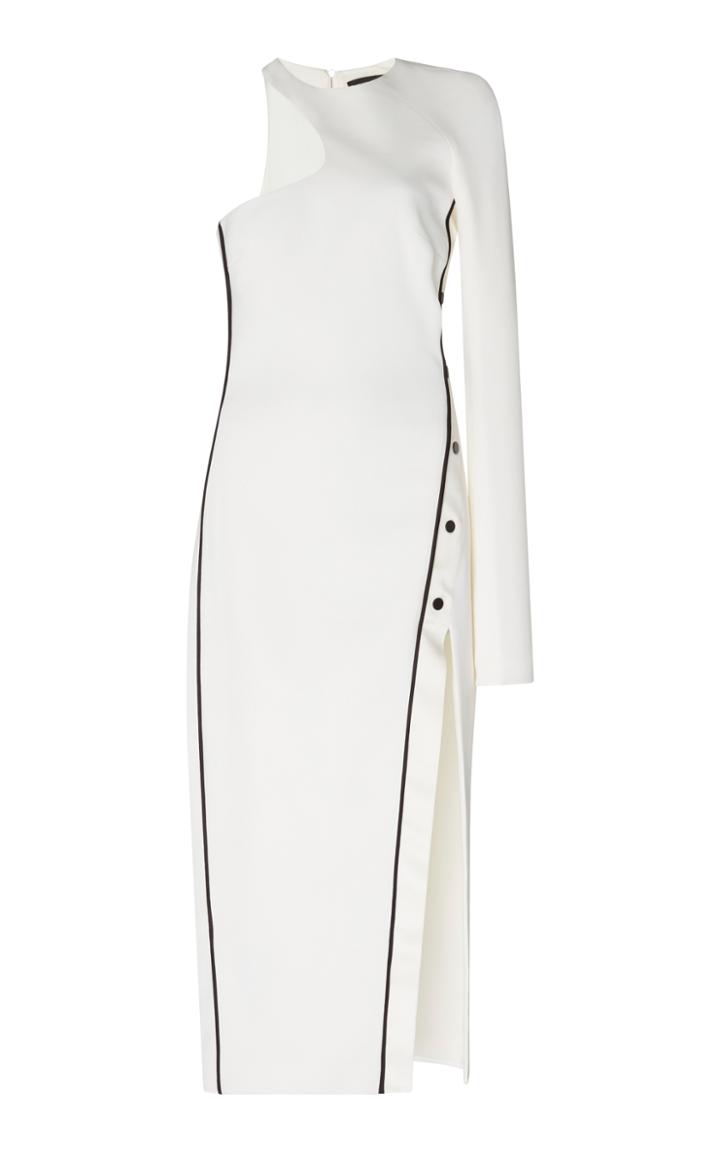 David Koma One Sleeve Snaps Slit Dress