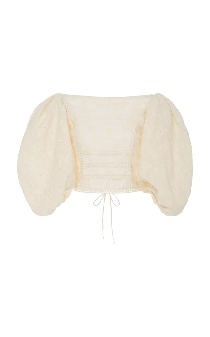 Johanna Ortiz Hazel Reflection Embroidered Cotton Voile Shirt