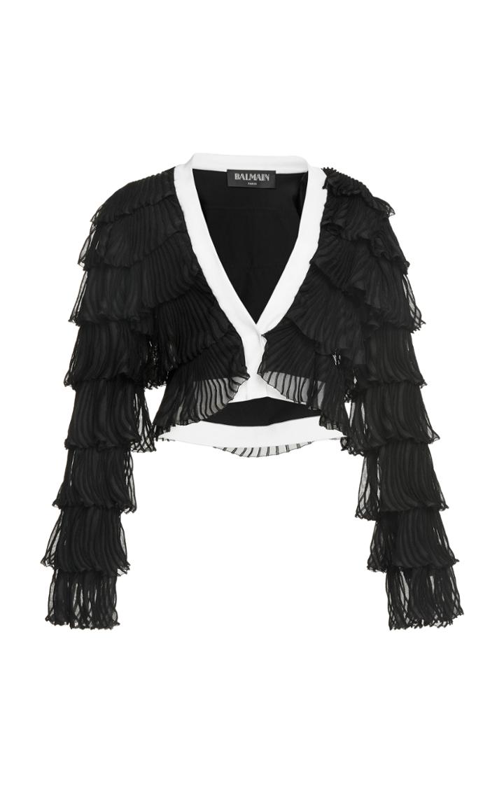 Balmain Pleated Flounce Jacket