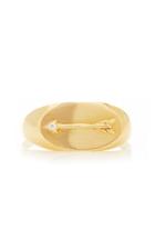 Foundrae Arrow 18k Gold And Diamond Signet Ring