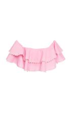 Zayan The Label Double Ruffle Organza Crop Top