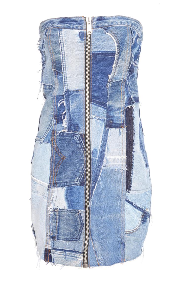 Re/done Patchwork Denim Dress
