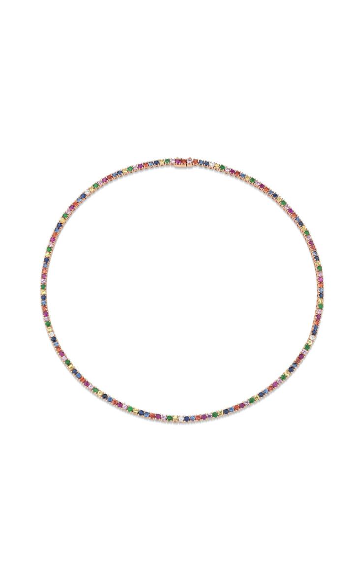 Moda Operandi Anita Ko Multi Colored Sapphire And Diamond Hepburn Choker