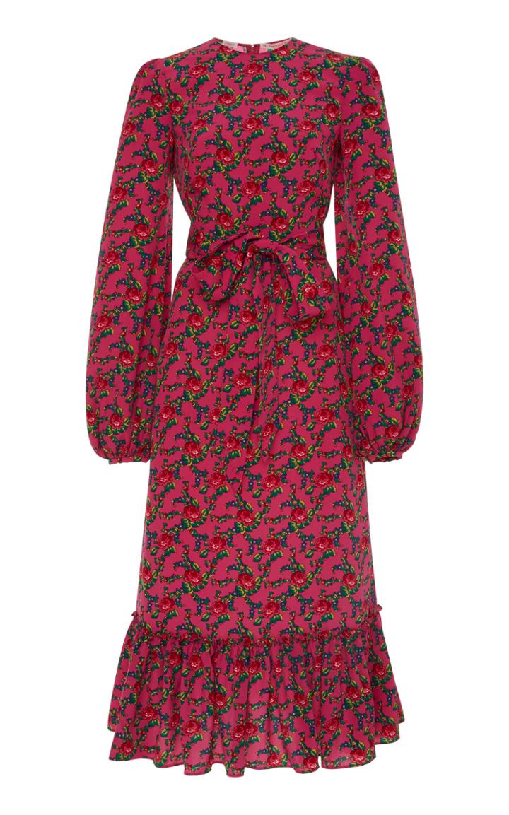 The Vampire's Wife Belle Printed Crepe Midi Dress