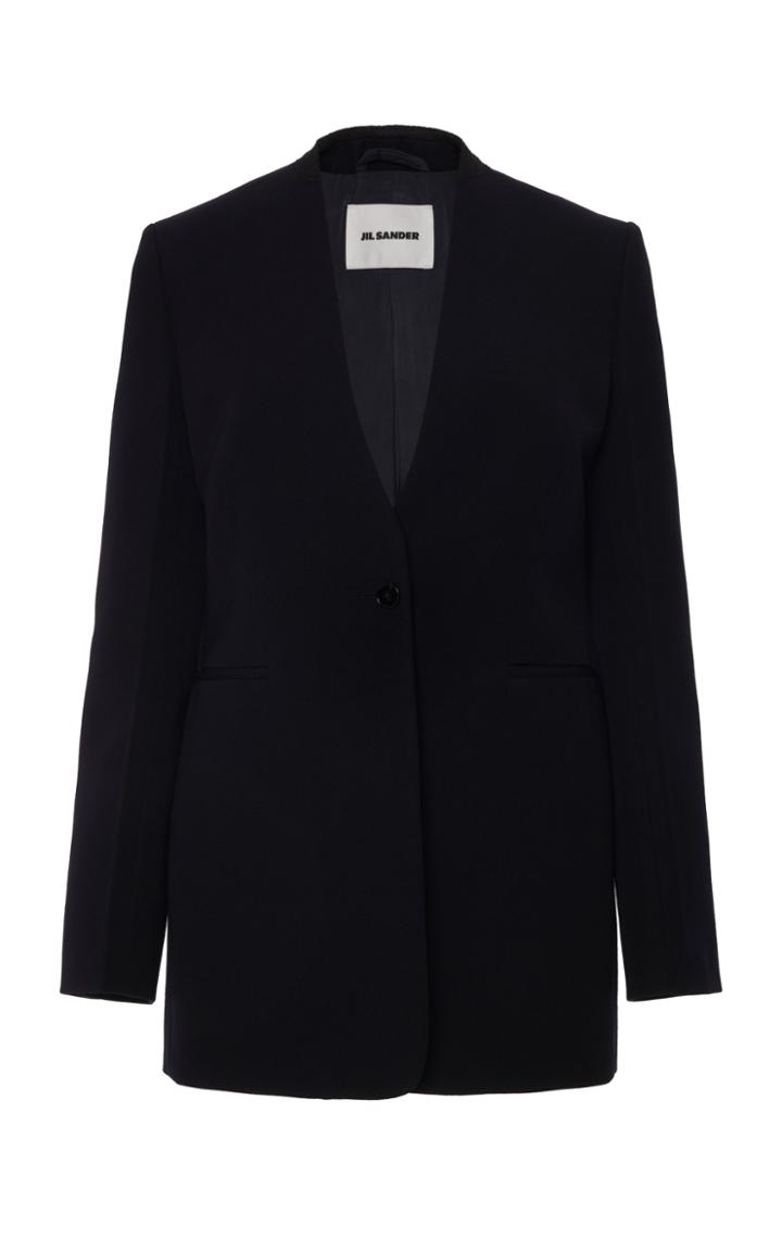 Moda Operandi Jil Sander Collarless Wool Blazer