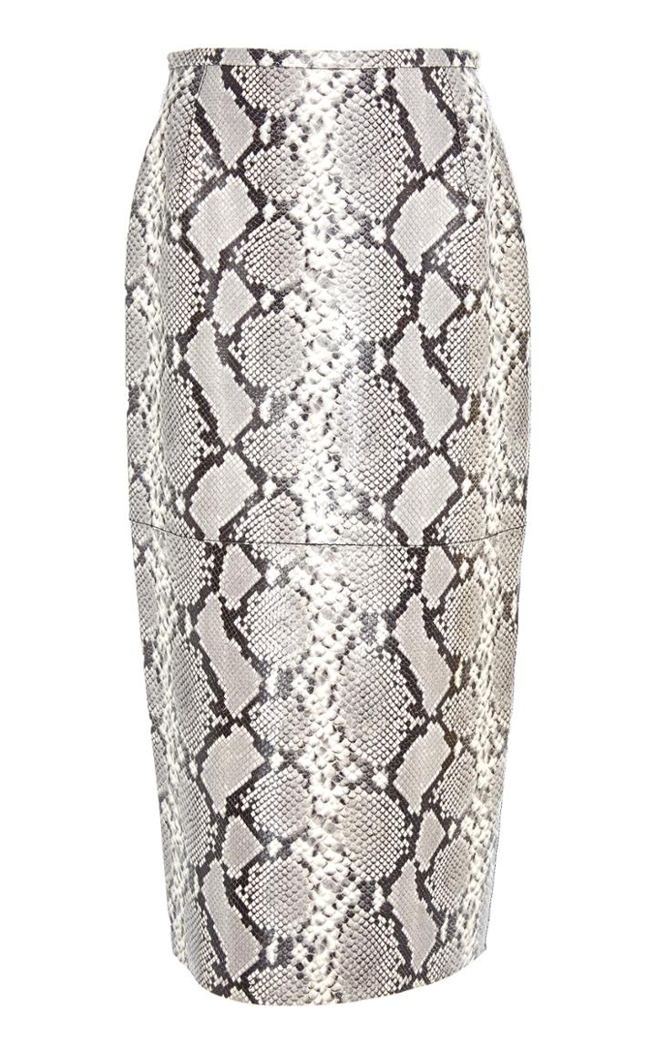 N 21 N&deg;21 Anim Python Print Leather Pencil Skirt