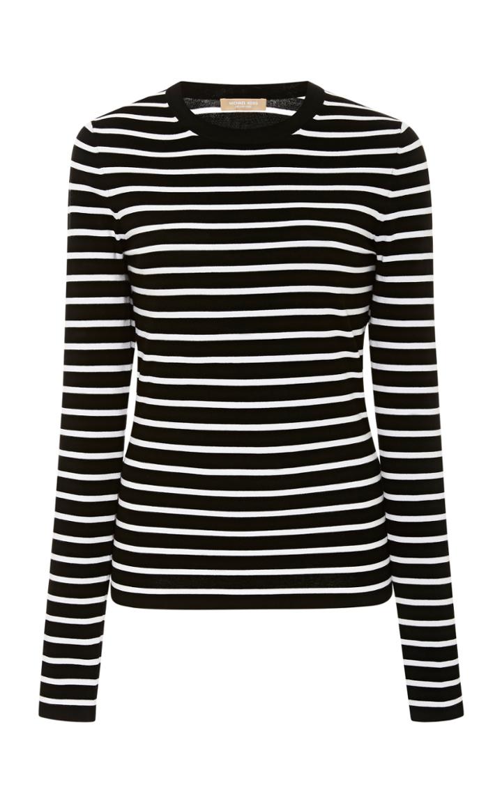 Michael Kors Collection Striped Crewneck Top