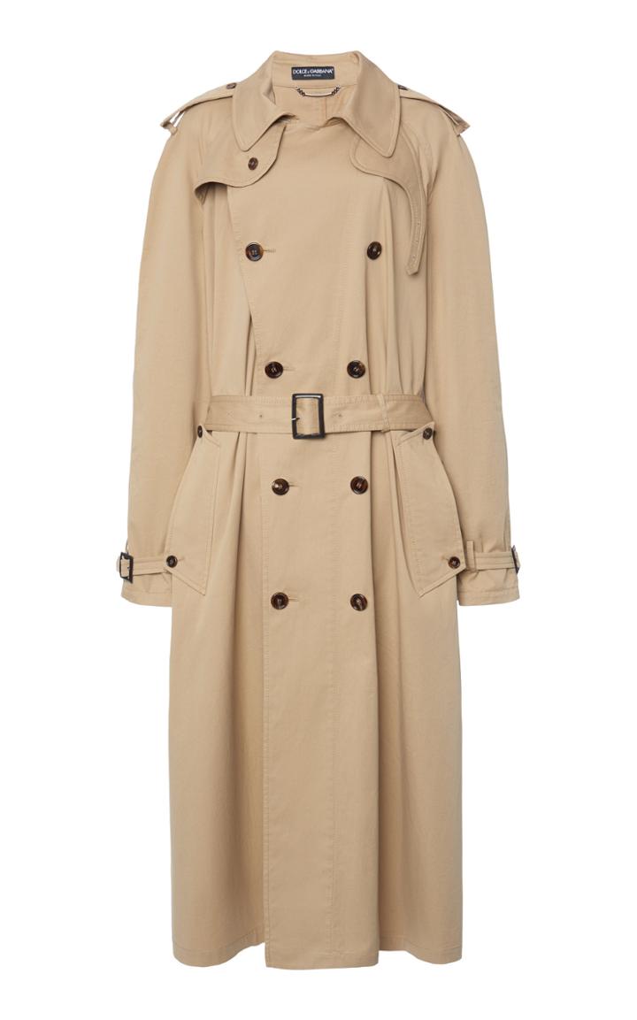 Moda Operandi Dolce & Gabbana Belted Gabardine Double-breasted Trench Coat Size: 36