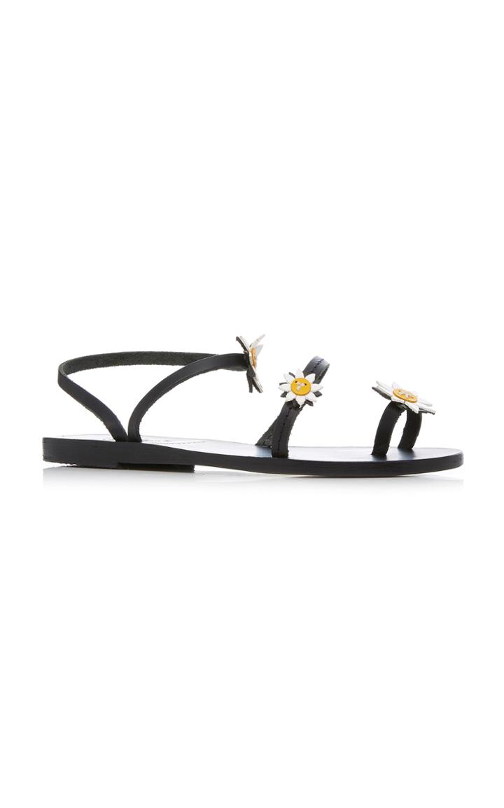 Fabrizio Viti X Ancient Greek Sandals Sheila Floral-embellished Leather Sandals