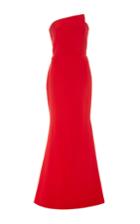 Romona Keveza Strapless Asymmetrical Gown