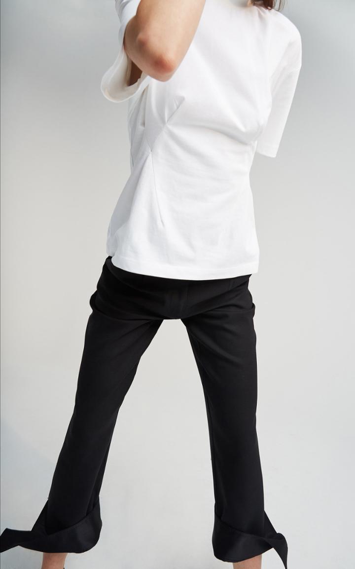 Christopher Esber Icon Satin-cuffed Wool-blend Pants