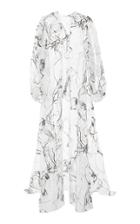 Elizabeth Kennedy Organza Evening Coat With Abstract Flocked Print