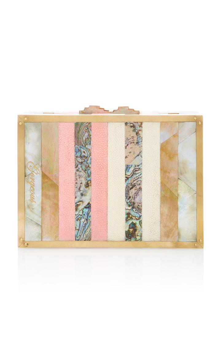 Anastasia Vitkina M'o Exclusive Monogrammable Multicolor Shagreen Panel Clutch