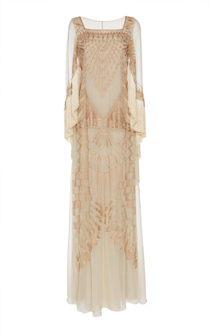 Alberta Ferretti Chiffon Embellished Gown