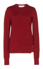Cyclas Wool Silk Cable Knit Asymmetric Pullover