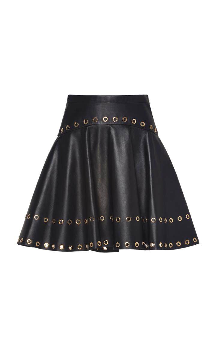 Moda Operandi Zuhair Murad Ring-embellished Leather Circle Skirt Size: 32