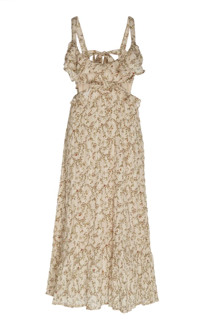 Sir The Label Alba Cutout Printed Stretch-cotton Midi Dress Size: 0