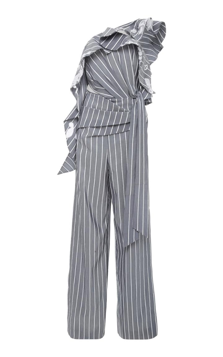 Jonathan Simkhai Scallop Cutout Embroidery Jumpsuit