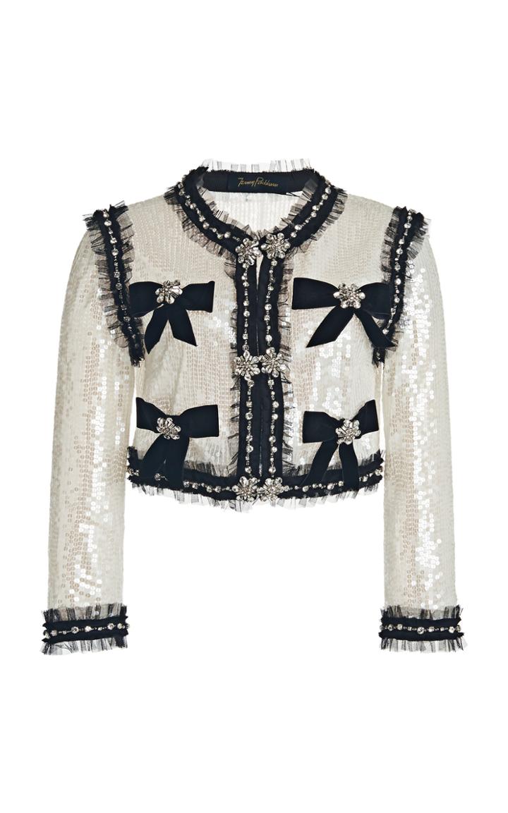 Moda Operandi Jenny Packham Bow-embellished Sequined Jacket