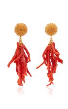 Crysellas De La Mer 14k Yellow Gold Coral Earrings