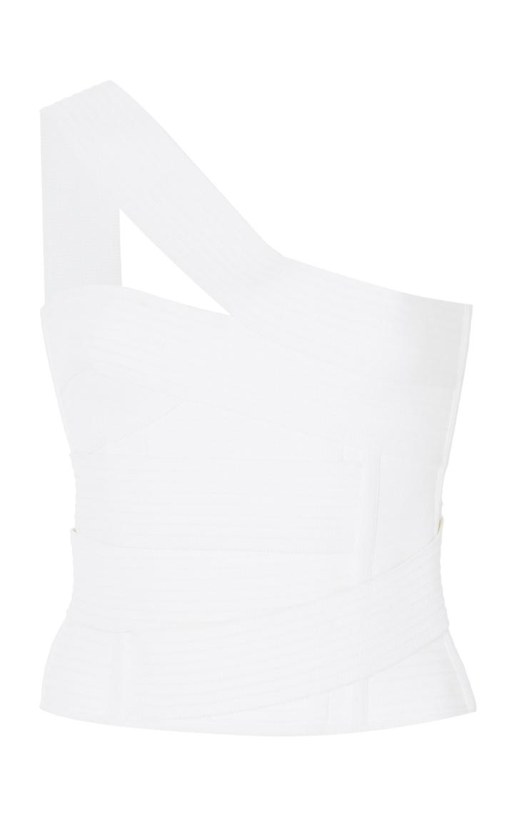 Balmain Asymmetric One-shoulder Crepe Top