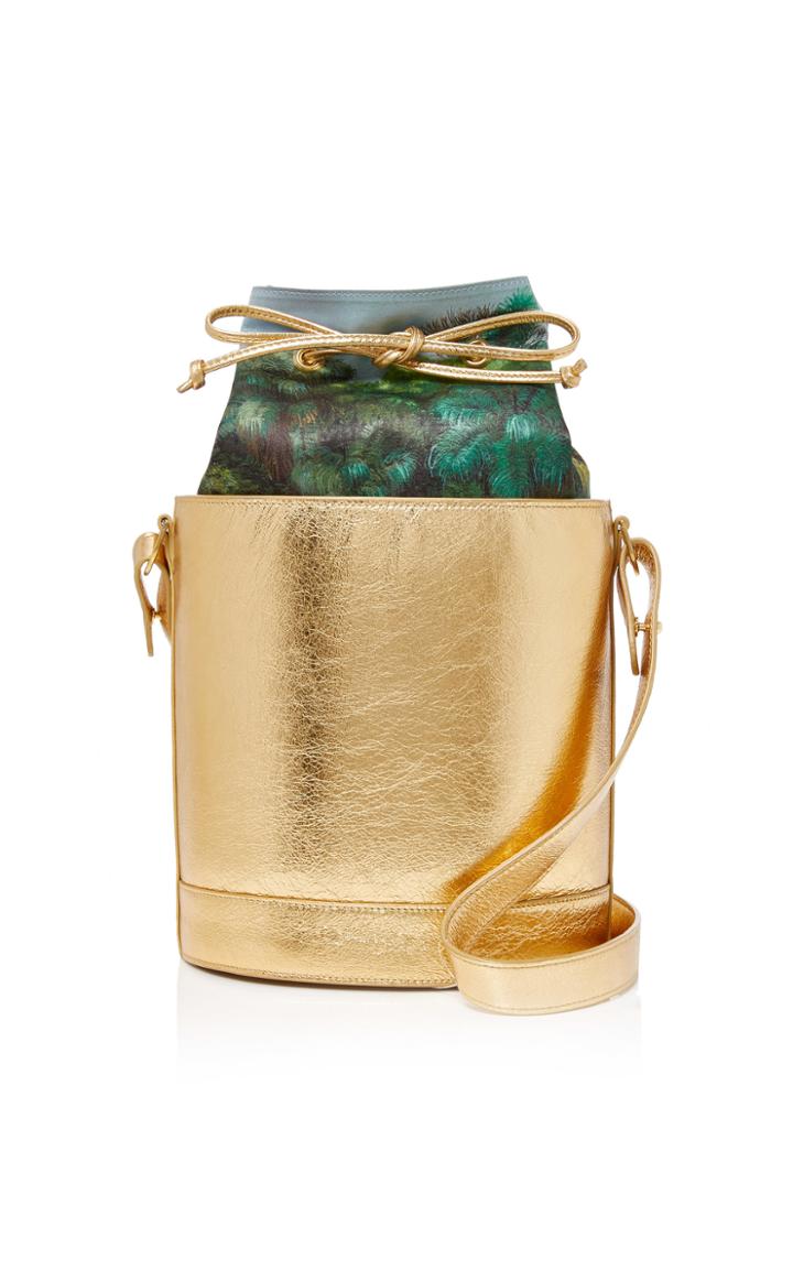 Montunas Metallic Leather Bucket Bag