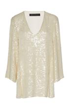 Sally Lapointe Sequin Viscose Tunic Top With Slits